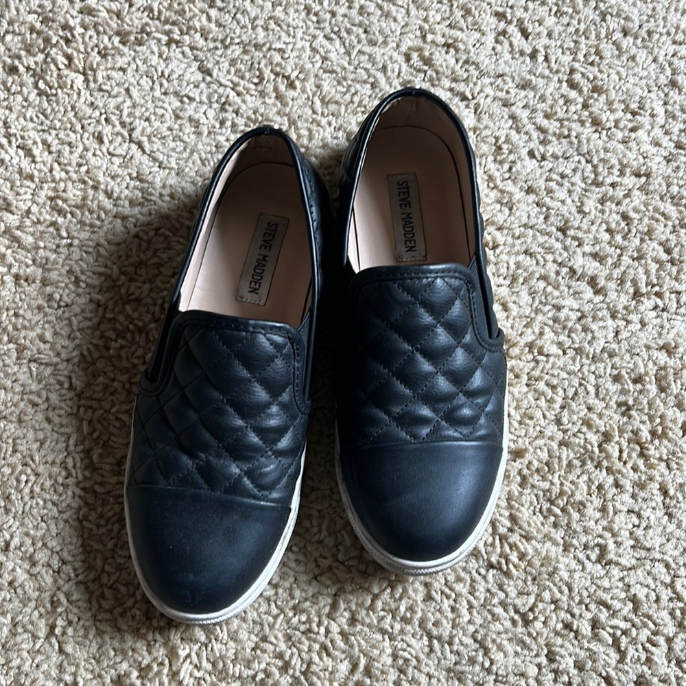 Steve Madden leather black sneakers
